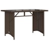 Table de jardin avec dessus en verre marron 110x68x70 cm rotin 