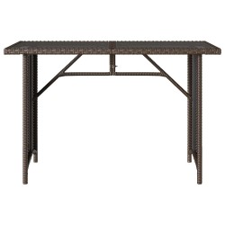 Table de jardin avec dessus en verre marron 110x68x70 cm rotin 