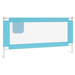 Barrière de sécurité de lit d'enfant Bleu 180x25 cm Tissu 