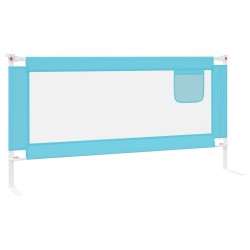 Barrière de sécurité de lit d'enfant Bleu 180x25 cm Tissu 