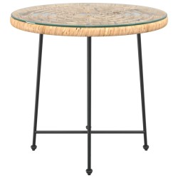 Table de salle à manger Ø80 cm Verre trempé et acier 