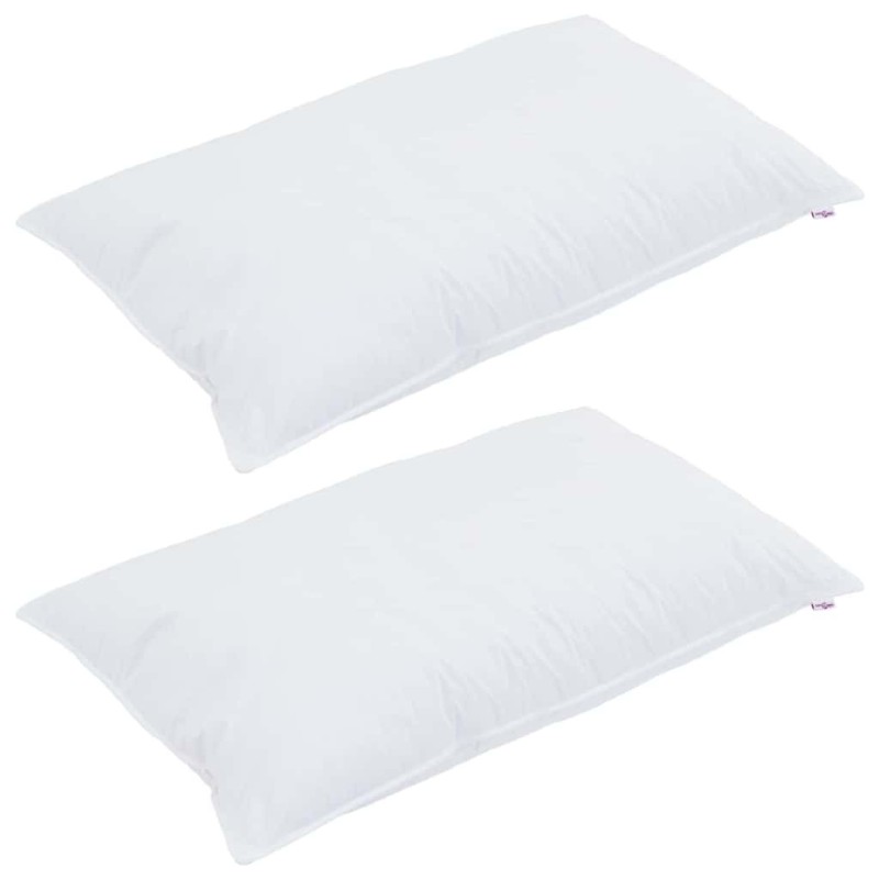 Oreillers 2 pcs Blanc 40 x 80 cm 130gsm 100% coton 