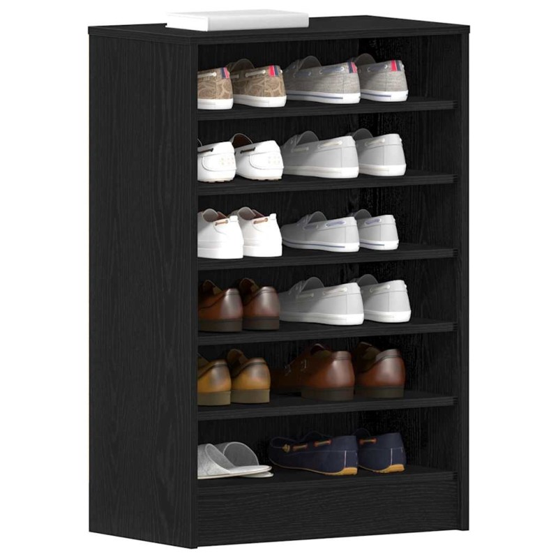 Meuble à chaussures Chêne noir 60x35x92 cm en bois d'ingénierie 