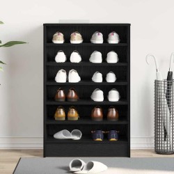 Meuble à chaussures Chêne noir 60x35x92 cm en bois d'ingénierie 