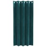 Rideaux Occultants avec Œillets 2 pcs Vert Foncé Velours 