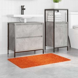 Tapis de bain rectangulaire orange 60x90 cm en polypropylène antidérapant 