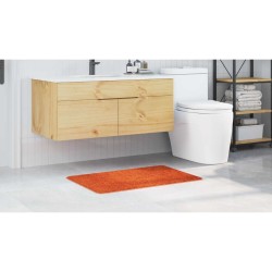 Tapis de bain rectangulaire orange 60x90 cm en polypropylène antidérapant 