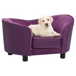 Canapé pour chien Bordeaux 69x49x40 cm Peluche et similicuir 