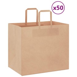 Sacs en papier 50 pcs avec poignées marron 32x22x28 cm 