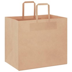 Sacs en papier 50 pcs avec poignées marron 32x22x28 cm 