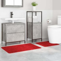 Set de 2 Tapis de Bain Rouge en Polypropylène Antidérapants 