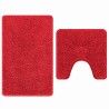 Set de 2 Tapis de Bain Rouge en Polypropylène Antidérapants 