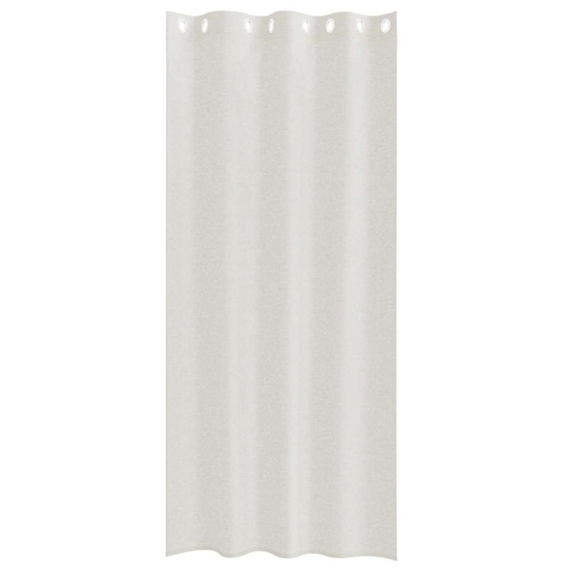 Rideaux avec des rideaux 2 pcs Crème 140 x 260 cm Polyester 
