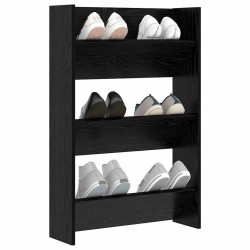 Cabinets à chaussures muraux Chêne noir 60 x 18 x 60 cm 