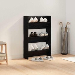 Cabinets à chaussures muraux Chêne noir 60 x 18 x 60 cm 