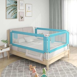 Barrière de sécurité de lit d'enfant Bleu 160x25 cm Tissu 