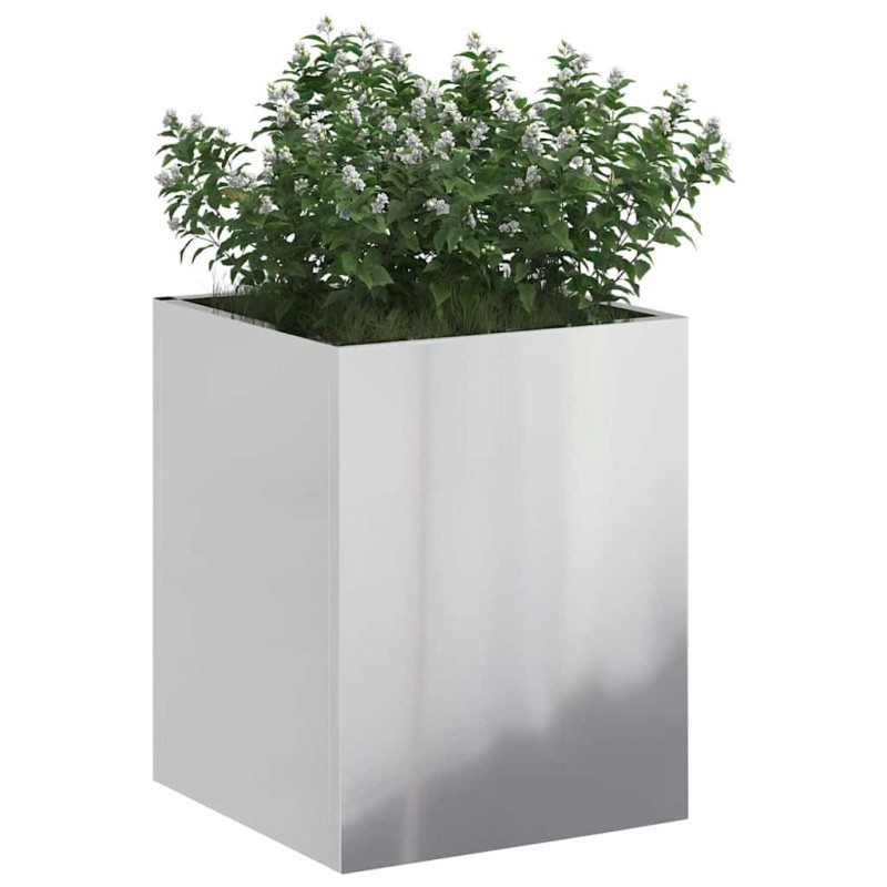 Cache-pot de jardin Argenté 50 x 32 x 40 cm Acier galvanisé 