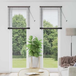 Store de Fenêtre avec des rideaux Autre Noir 80 x 130 cm Aluminium 