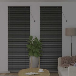Store de Fenêtre avec des rideaux Autre Noir 80 x 130 cm Aluminium 
