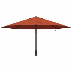Parasol mural avec LEDs terre cuite, 248 cm 