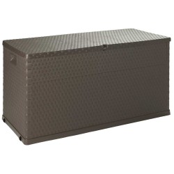 Boîte de stockage de jardin Marron 120x56x63 cm PP Rotin 