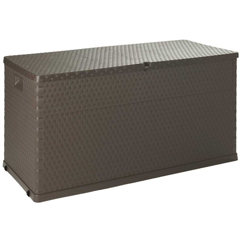 Boîte de stockage de jardin Marron 120x56x63 cm PP Rotin 