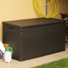 Boîte de stockage de jardin Marron 120x56x63 cm PP Rotin 