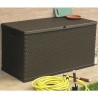 Boîte de stockage de jardin Marron 120x56x63 cm PP Rotin 