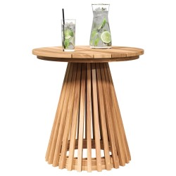 Table d'appoint de jardin Ø50x49,5 cm en bois massif de teck 