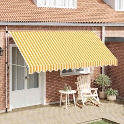 Auvent rétractable manuel 400 cm Rayures oranges et blanches 