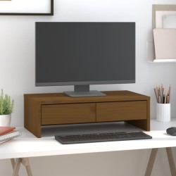 Support de moniteur Marron miel 50x27x15 cm Bois de pin solide 