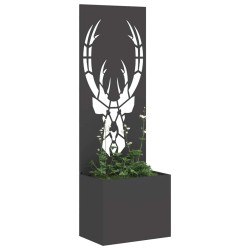 Jardinier avec Panneau Décoratif Noir 50 x 140 cm 