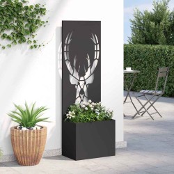 Jardinier avec Panneau Décoratif Noir 50 x 140 cm 