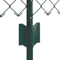 Clôture en maillons de chaîne avec 10 poteaux U Vert 0.6x10 m Acier 
