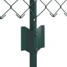 Clôture en maillons de chaîne avec 10 poteaux U Vert 0.6x10 m Acier 