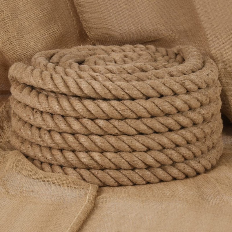 Corde de jute 10 m de long 50 mm d'épaisseur 