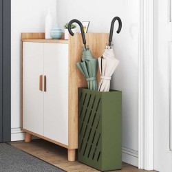 Support de parapluie vert olive - 28x12x41 cm en acier 