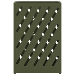 Support de parapluie vert olive - 28x12x41 cm en acier 