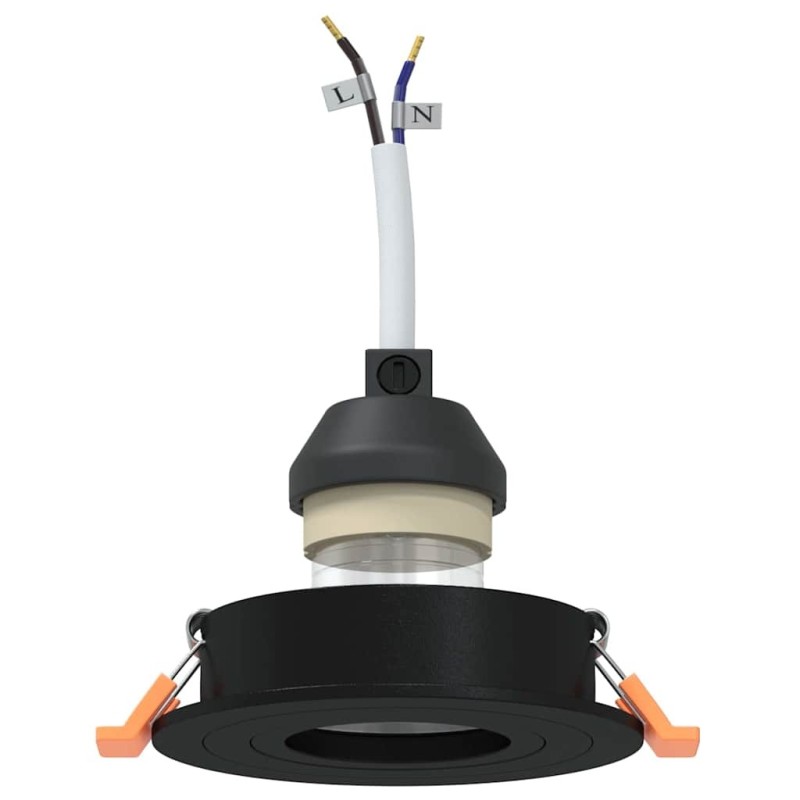 Projecteurs encastrés 6 pcs Ronds GU10 Noir Ø91 mm 