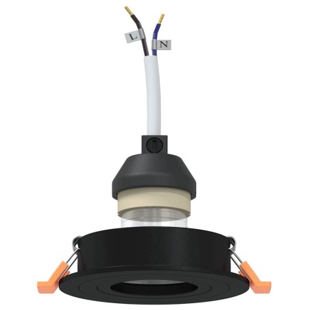 Projecteurs encastrés 6 pcs Ronds GU10 Noir Ø91 mm 