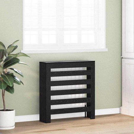 Couvercle de Radiateur Chêne Noir 78x20x82 cm Bois d'Ingénierie 