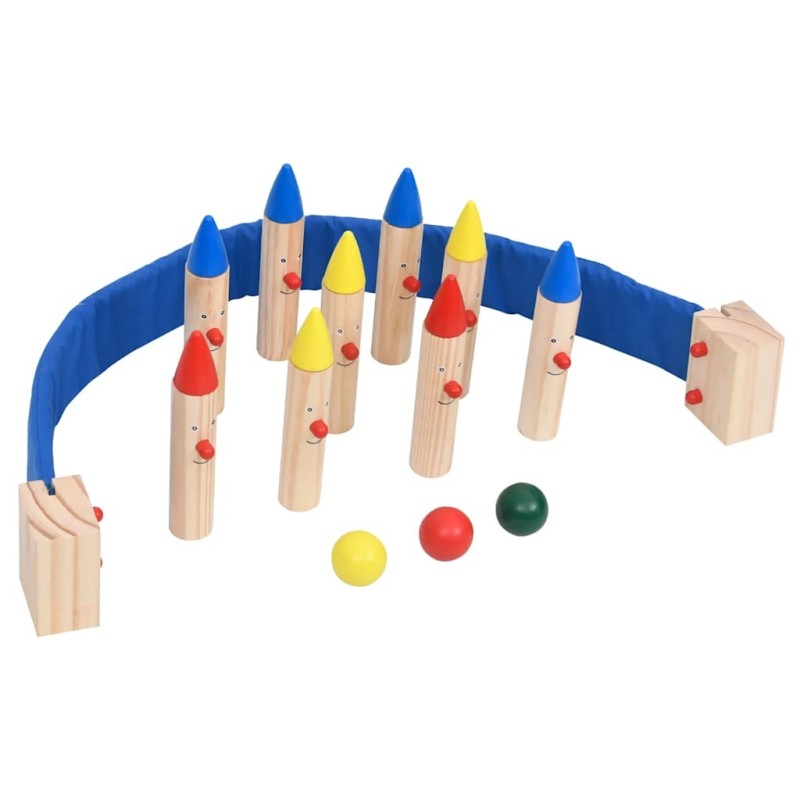 Jeu de bowling Multicolore Bois de pin massif Jeu de bowling Multicolore Bois de pin massif
