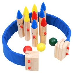 Jeu de bowling Multicolore Bois de pin massif 