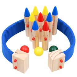 Jeu de bowling Multicolore Bois de pin massif 