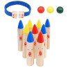 Jeu de bowling Multicolore Bois de pin massif 