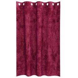 Rideaux en velours 2 pièces avec œillets rouge vin 175 x 140 cm 
