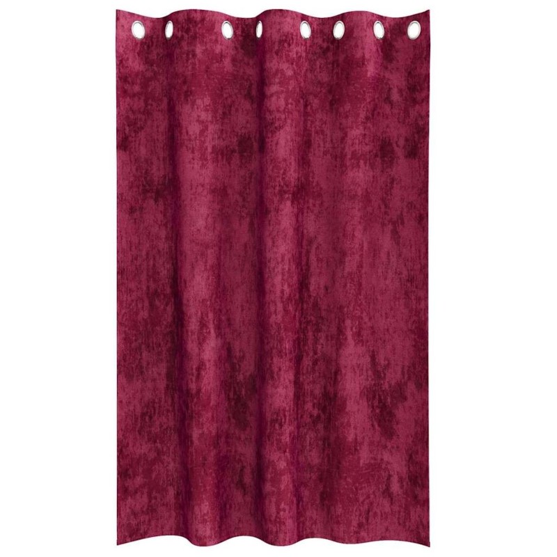 Rideaux en velours 2 pièces avec œillets rouge vin 175 x 140 cm 