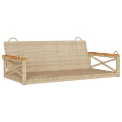 Balancelle beige 109x62x40 cm résine tressée 
