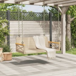 Balancelle beige 109x62x40 cm résine tressée 