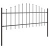 Clôture de jardin avec sommet arrondi gris 3,4 x 0,75 m en acier 